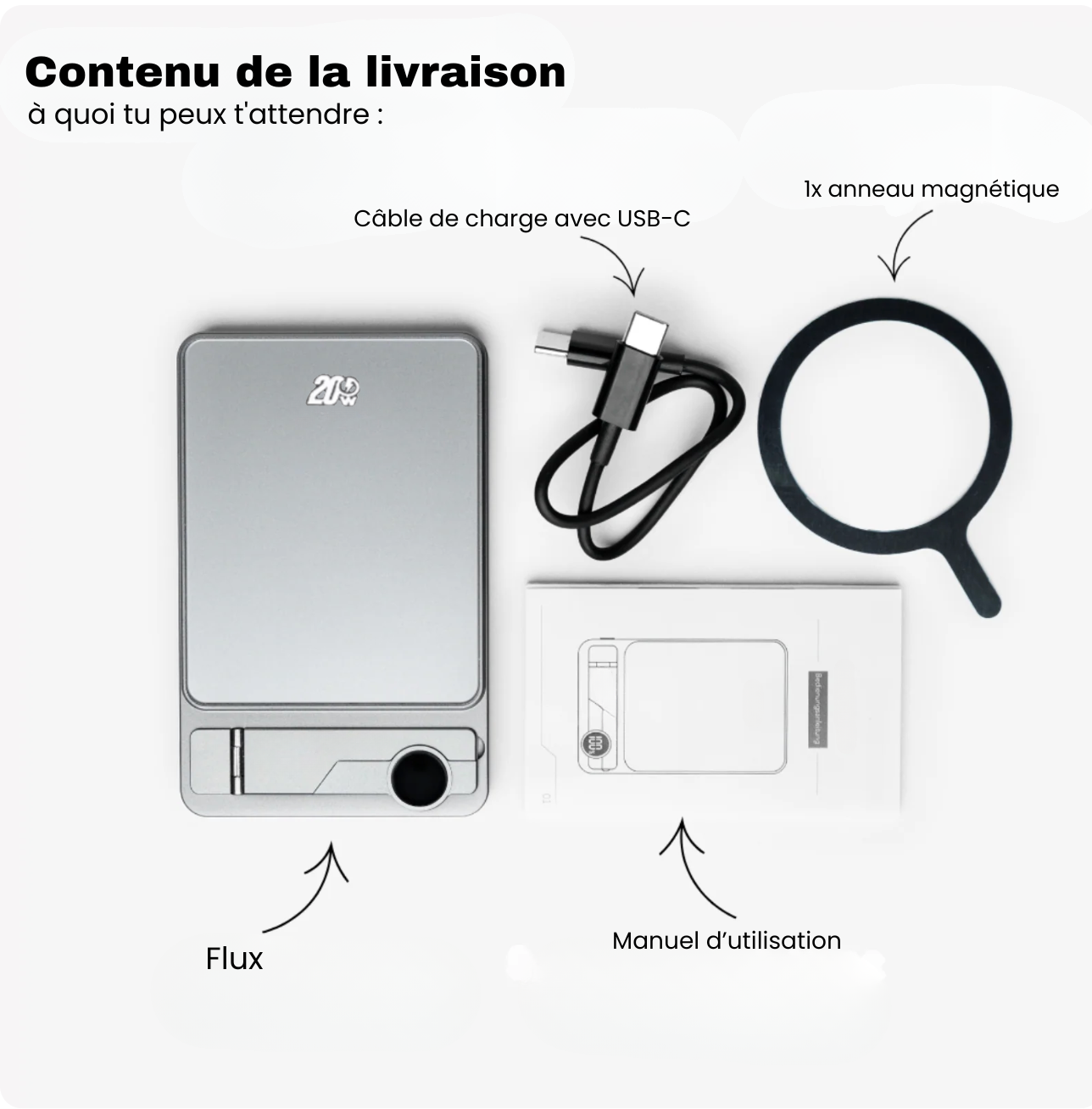 Flux — Batterie externe sans fil ultra-fine