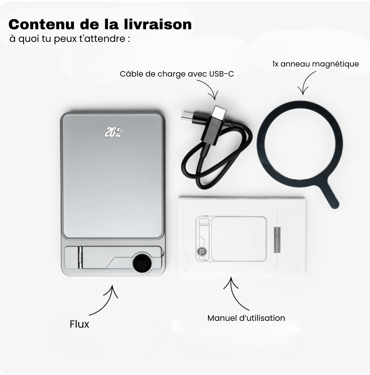 Flux — Batterie externe sans fil ultra-fine