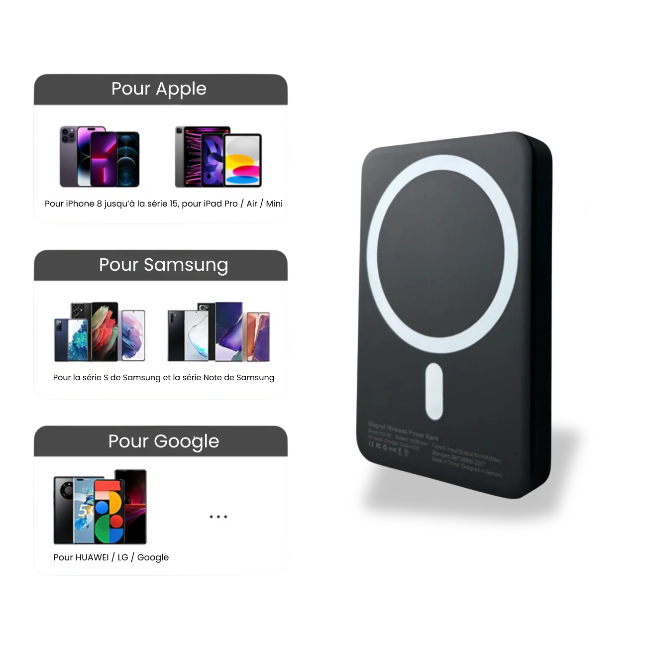 SlimCharge Pro – batterie externe magnétique