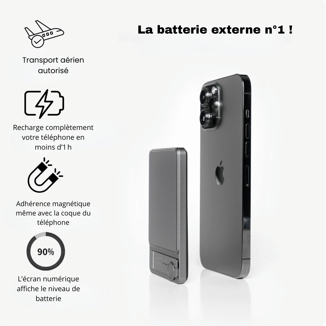 Flux — Batterie externe sans fil ultra-fine