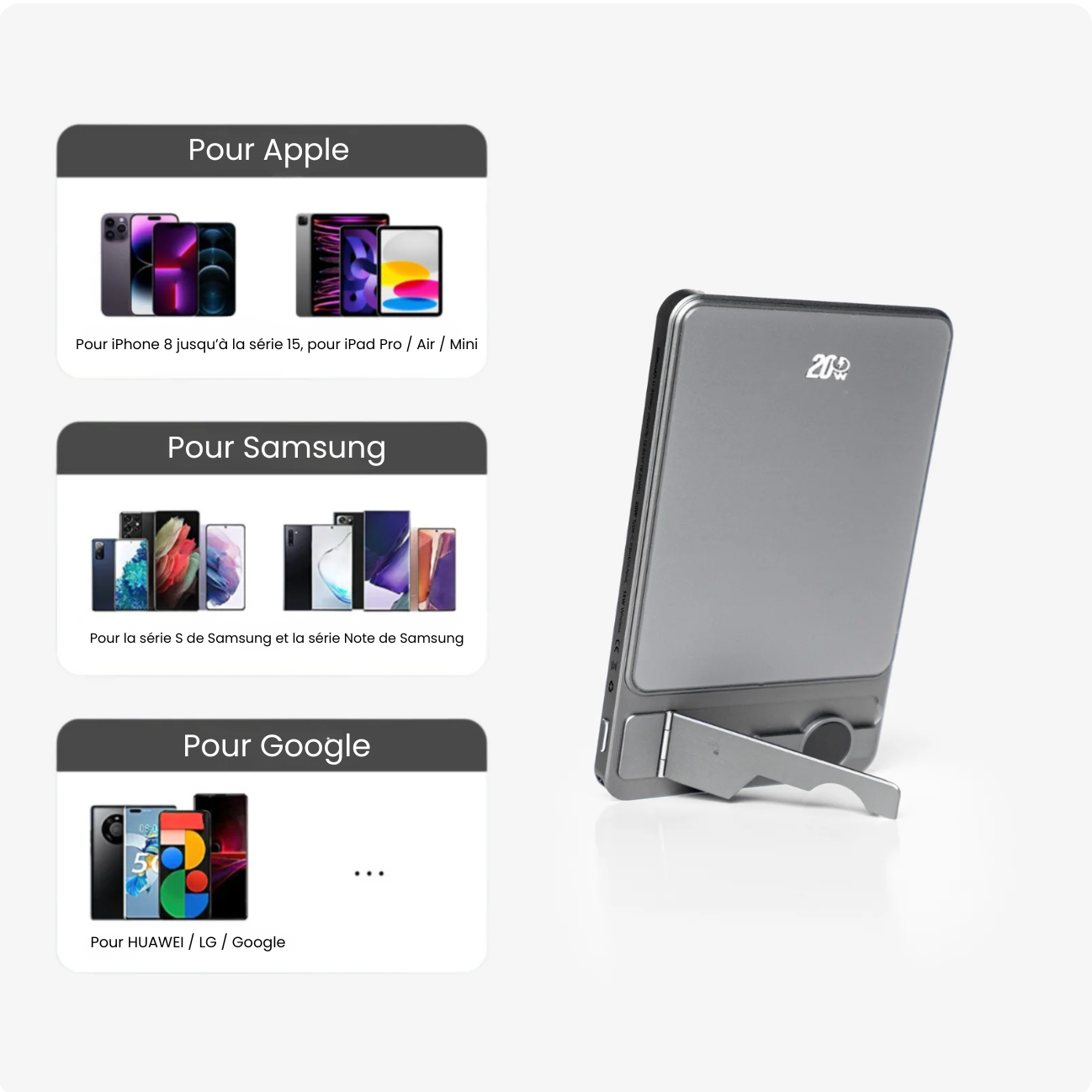 Flux — Batterie externe sans fil ultra-fine