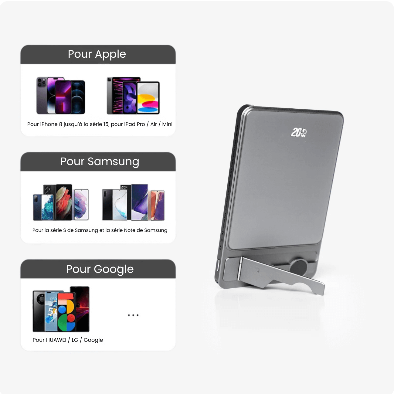 Flux — Batterie externe sans fil ultra-fine