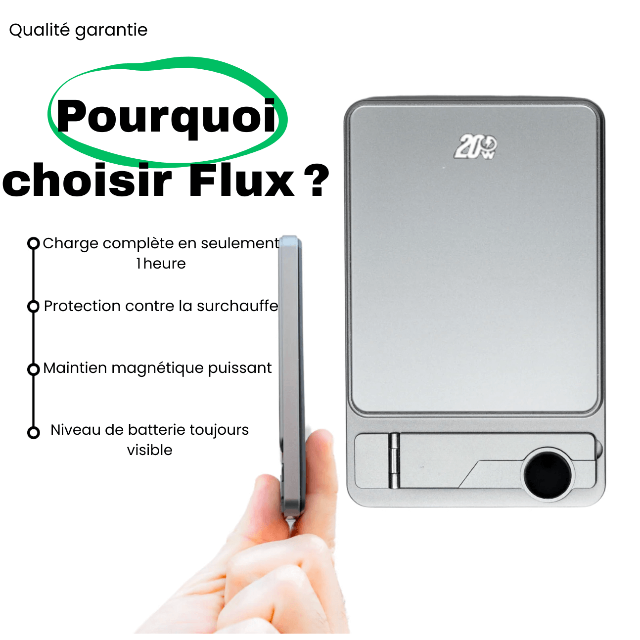 Flux — Batterie externe sans fil ultra-fine